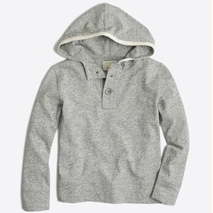 Crewcuts | Cotton Heathered Henley Hoodie Top 35385 Heather Granite/Gray (14/XL)